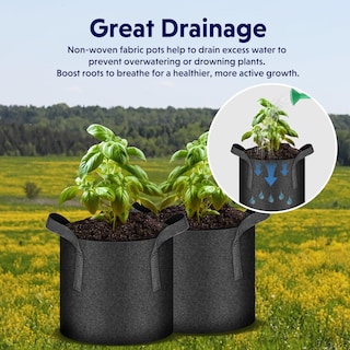 Foto 6 | Bolsas De Cultivo Para Plantas Ipower, 20 Galones, Aireación No Tejida, Paquete De 5 - Venta Internacional.