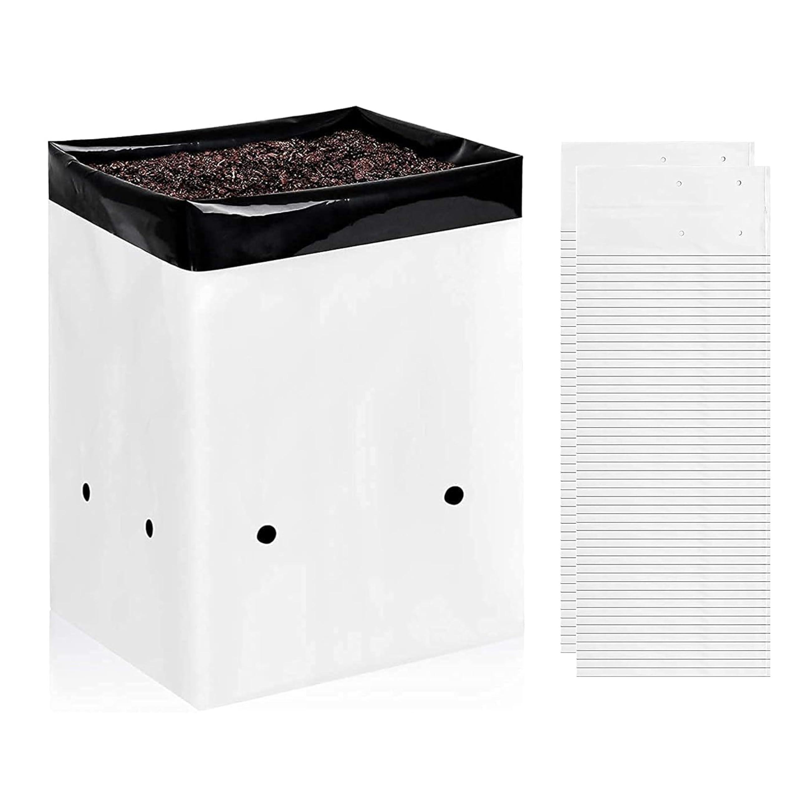 Paquete De 100 Unidades De Grow Bags Ipower, 7,6 L, Con Película De Panda En Blanco Y Negro - Venta Internacional.
