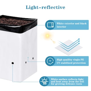 Foto 3 | Grow Bags Ipower Glgrowbagfilm1x50, 1 Galón, Blanco Y Negro, Paquete De 50 - Venta Internacional.