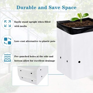 Foto 4 | Grow Bags Ipower Glgrowbagfilm1x50, 1 Galón, Blanco Y Negro, Paquete De 50 - Venta Internacional.