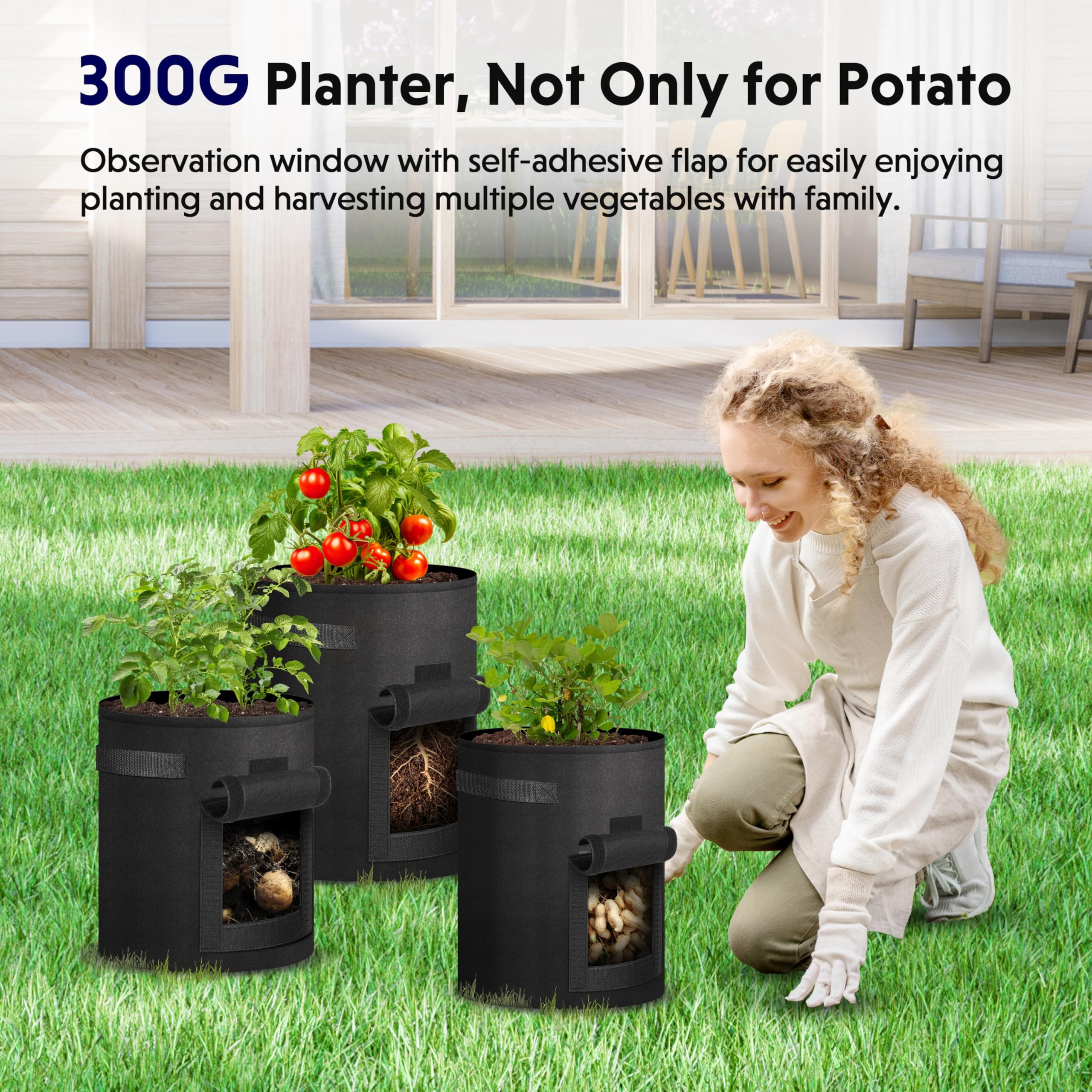 Foto 4 pulgar | Bolsas Para Cultivo De Patatas Ipower, 10 Galones, Paquete De 4, Con Asa Y Ventana - Venta Internacional.