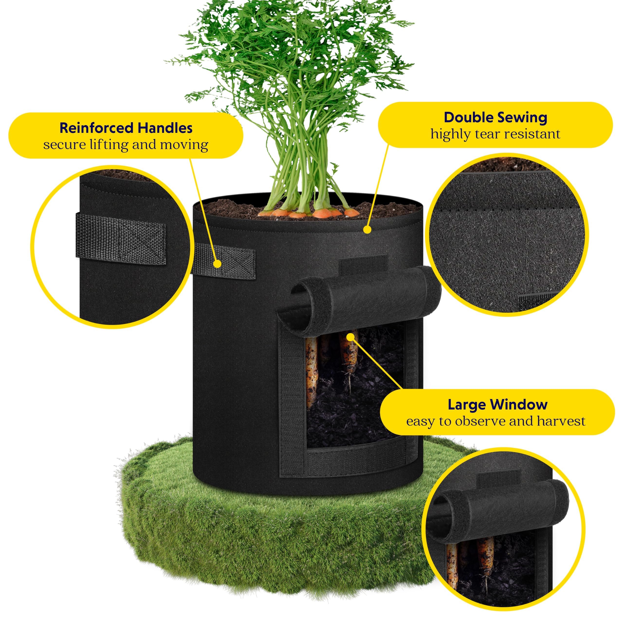 Foto 5 pulgar | Bolsas Para Cultivo De Patatas Ipower, 10 Galones, Paquete De 4, Con Asa Y Ventana - Venta Internacional.