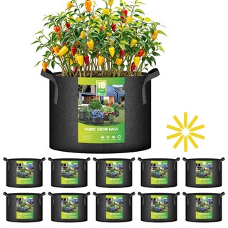 Foto 1 | Grow Bags Ipower, Paquete De 10 Unidades, 37,85 L, Tela No Tejida Gruesa - Venta Internacional.