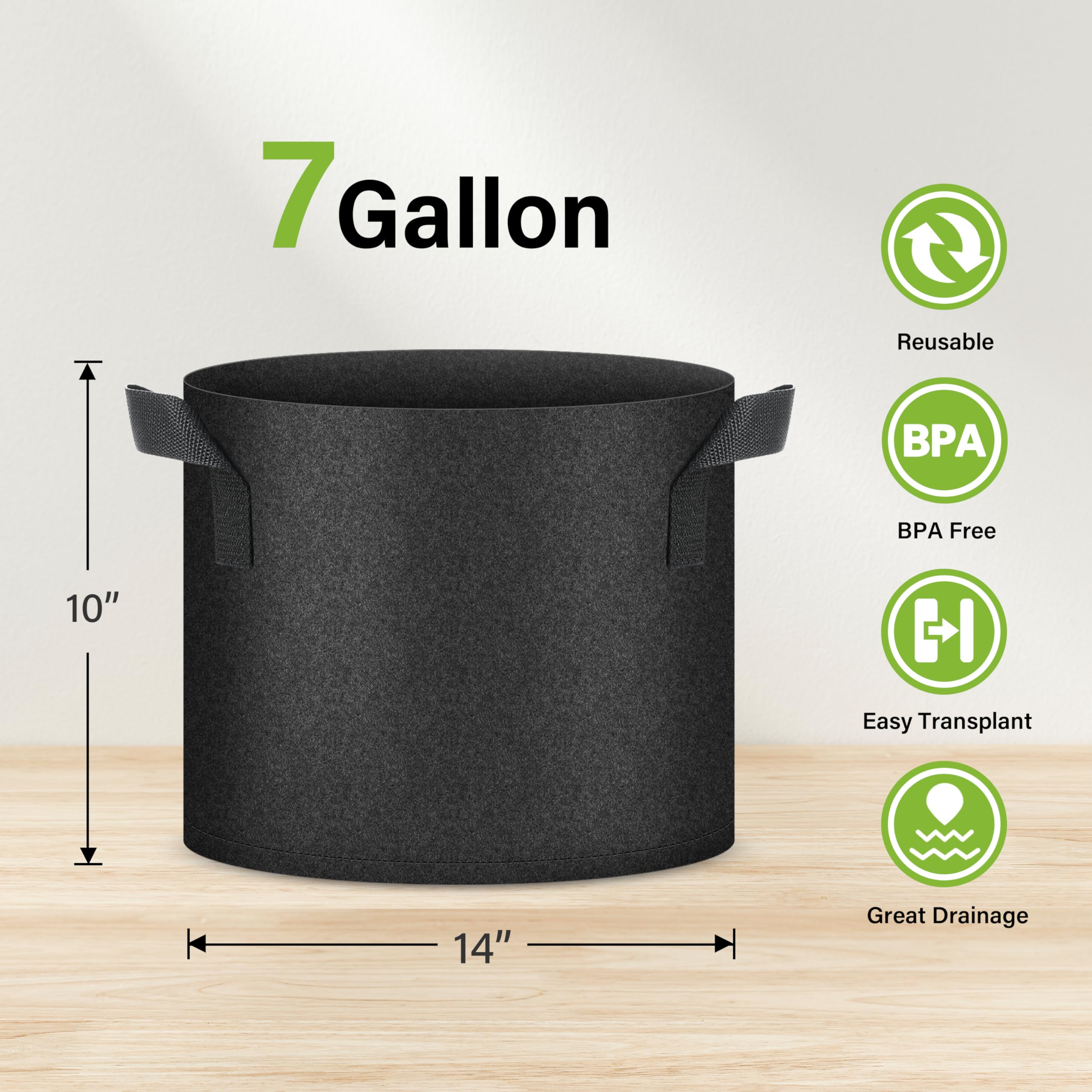 Foto 3 pulgar | Macetas Para Cultivo De Plantas Healsmart Tomoato De 7 Galones  Paquete De 10 - Venta Internacional.