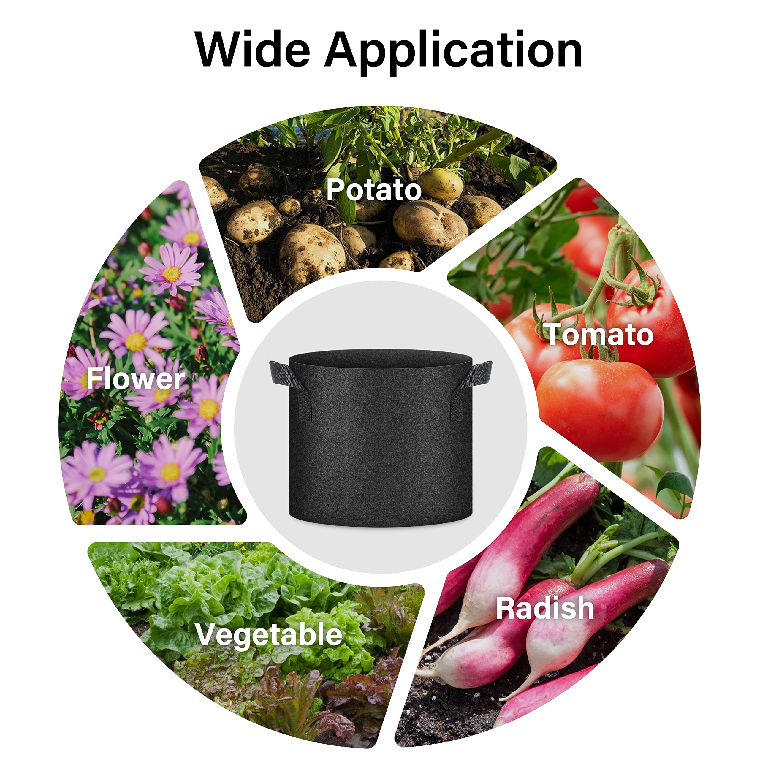 Foto 7 pulgar | Macetas Para Cultivo De Plantas Healsmart Tomoato De 7 Galones  Paquete De 10 - Venta Internacional.