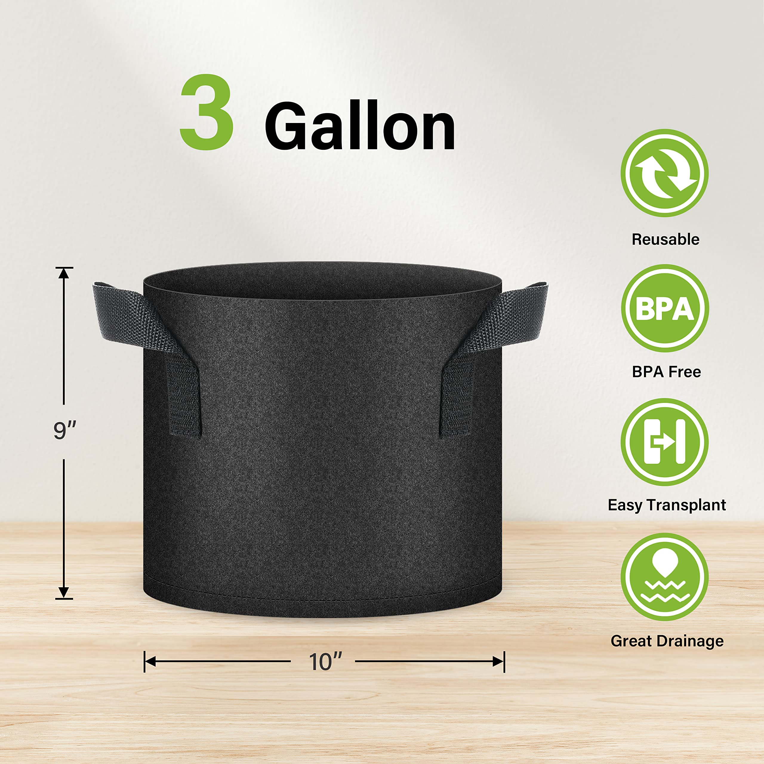 Foto 3 pulgar | Maceta Para Cultivo De Plantas Healsmart Tomoato De 3 Galones  Paquete De 10 Unidades - Venta Internacional.