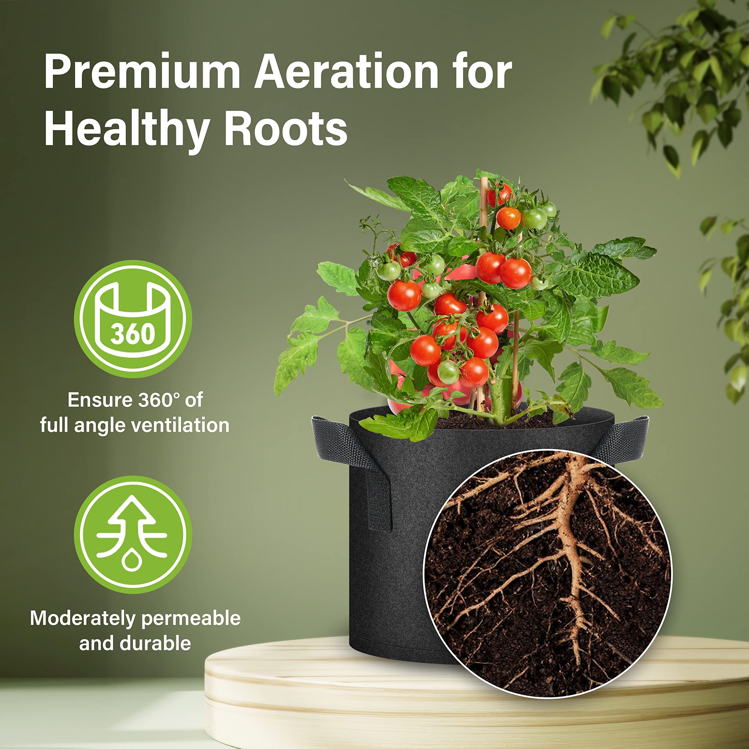 Foto 5 pulgar | Maceta Para Cultivo De Plantas Healsmart Tomoato De 3 Galones  Paquete De 10 Unidades - Venta Internacional.