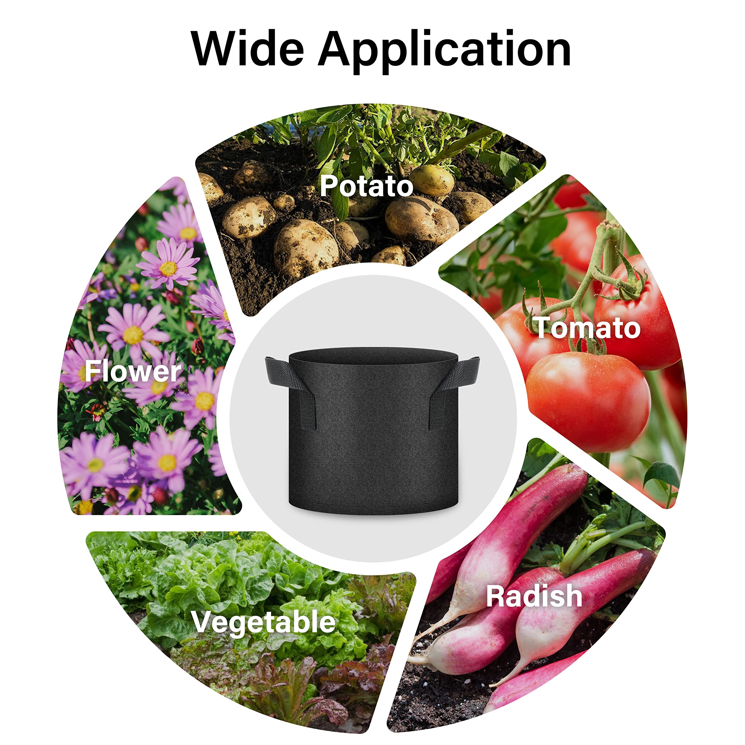 Foto 7 pulgar | Maceta Para Cultivo De Plantas Healsmart Tomoato De 3 Galones  Paquete De 10 Unidades - Venta Internacional.