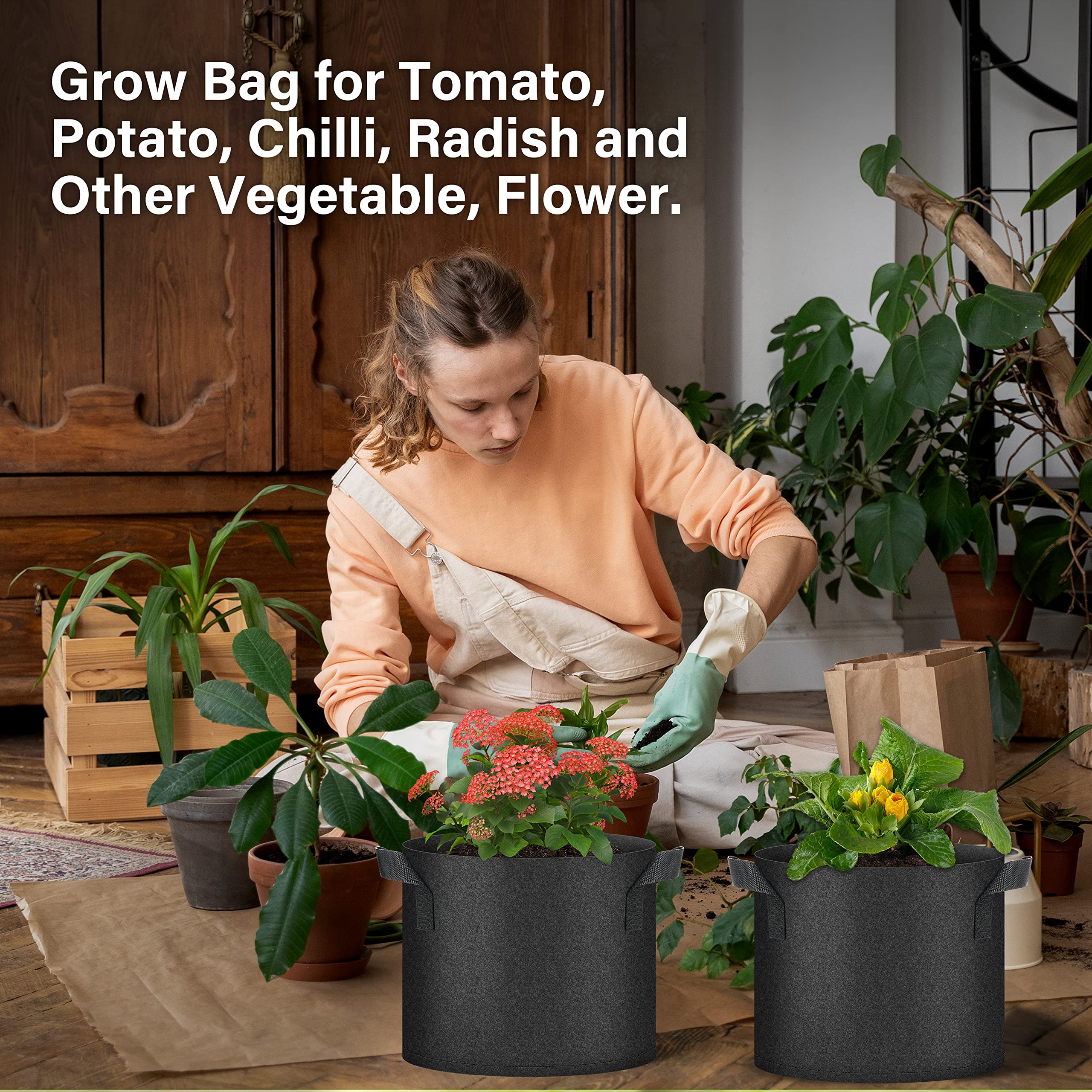 Foto 7 | Maceta Para Cultivo De Plantas Healsmart Tomoato De 3 Galones  Paquete De 10 Unidades - Venta Internacional.