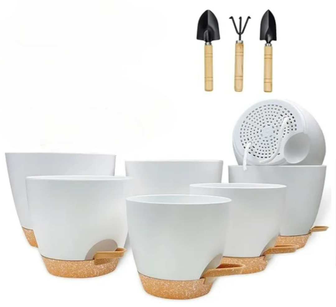 Foto 2 pulgar | Xtellar Macetas De Riego Automático 7 Pcs  Set De Jardinería Sostenible Para Interiores