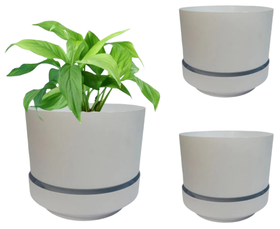 Macetas Xtellar 26cm Contemporáneas De Lujo Para Jardín - Paquete De 3