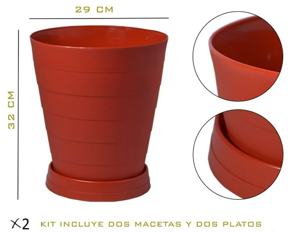 Foto 3 pulgar | Kit De 2 Macetas Xtellar Grandes Modernas Para Interiores Y Exteriores Con Diseño Minimalista