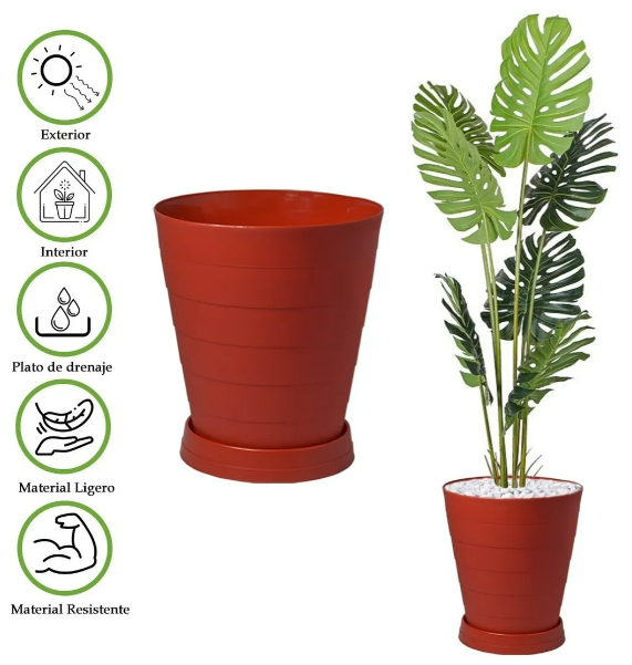 Foto 5 pulgar | Kit De 2 Macetas Xtellar Grandes Modernas Para Interiores Y Exteriores Con Diseño Minimalista