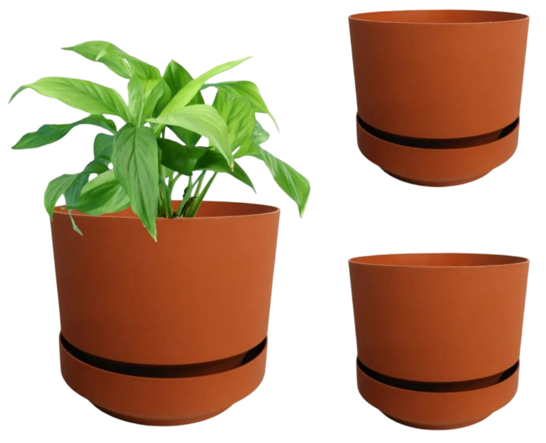 Macetas Xtellar 26cm Contemporáneas De Lujo Para Jardín - Paquete De 3