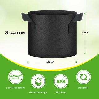Foto 2 | Bolsas De Cultivo Healsmart Nonwoven De 3 Galones Paquete De 12 Unidades Para Jardín - Venta Internacional.