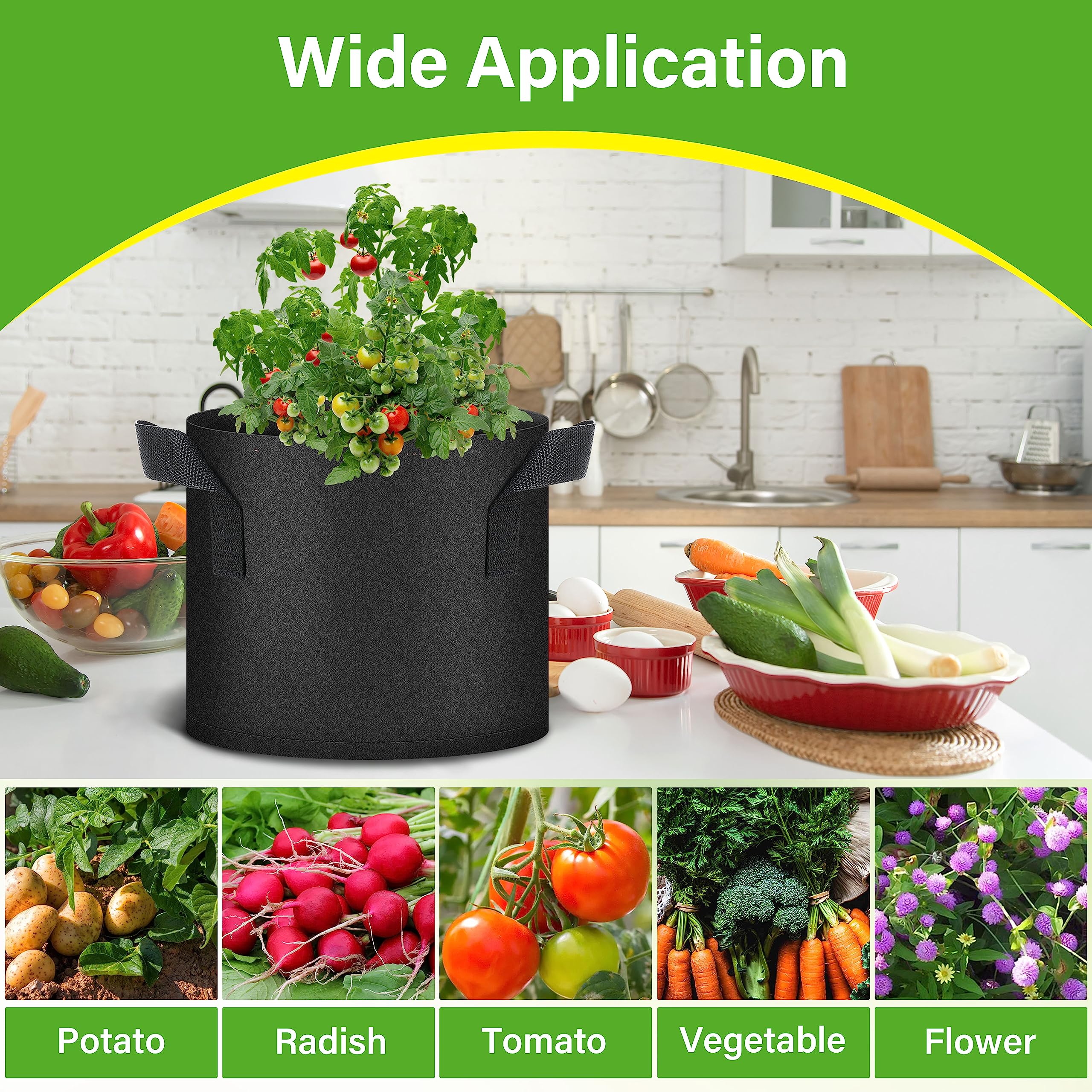 Foto 7 pulgar | Bolsas De Cultivo Healsmart Nonwoven De 3 Galones  Paquete De 12 Unidades  Para Jardín - Venta Internacional.