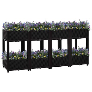 Foto 2 | Cama Elevada Vidaxl De Polipropileno De 160 X 40 X 70 Cm Con 2 Estantes - Venta Internacional.