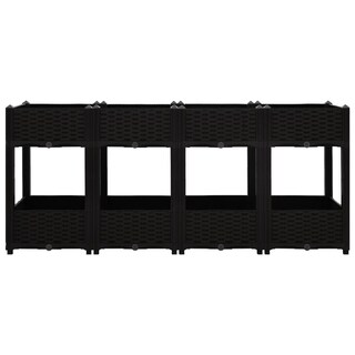 Foto 4 | Cama Elevada Vidaxl De Polipropileno De 160 X 40 X 70 Cm Con 2 Estantes - Venta Internacional.