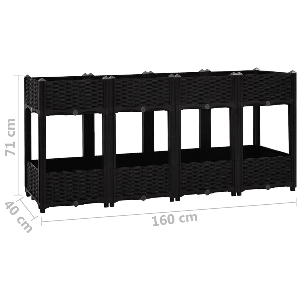 Foto 8 pulgar | Cama Elevada Vidaxl De Polipropileno De 160 X 40 X 70 Cm Con 2 Estantes - Venta Internacional.