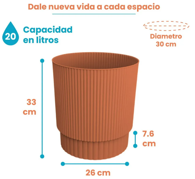 Foto 3 pulgar | Macetas Xtellar De 20 L Para Interior Y Exterior En Diseño Sofisticado  Pack De 2