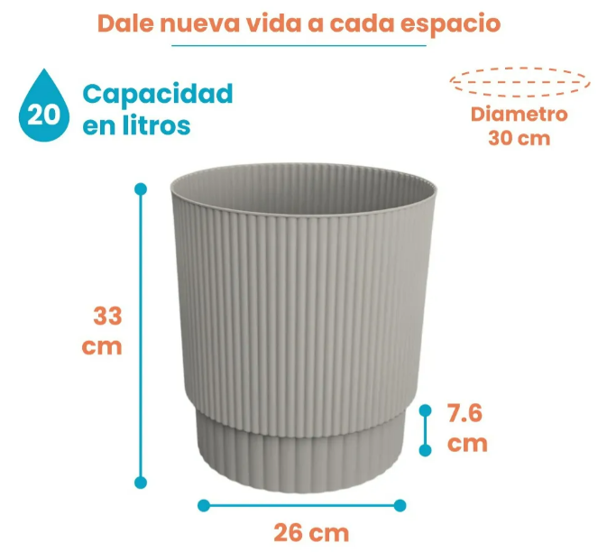 Foto 3 pulgar | Macetas Xtellar De 20 L Para Interior Y Exterior En Diseño Sofisticado  Pack De 2