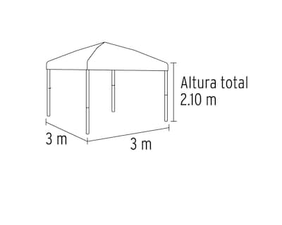 Foto 2 | Toldo Plegable Lona De 3 X 3 M, Truper Incluye Maletín color Gris