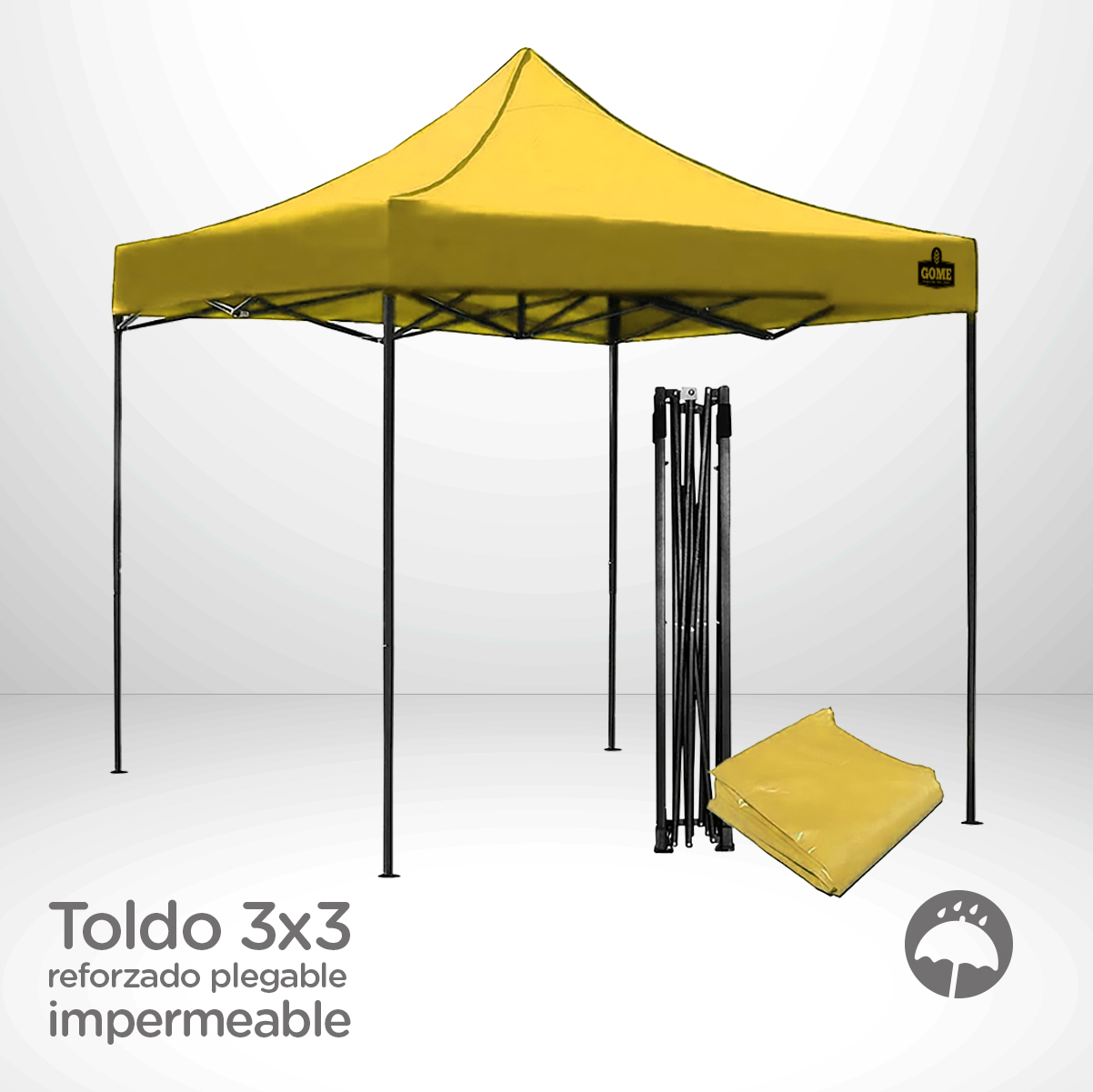 Foto 3 pulgar | Carpa Toldo Plegable 3x3 Amarillo Gome