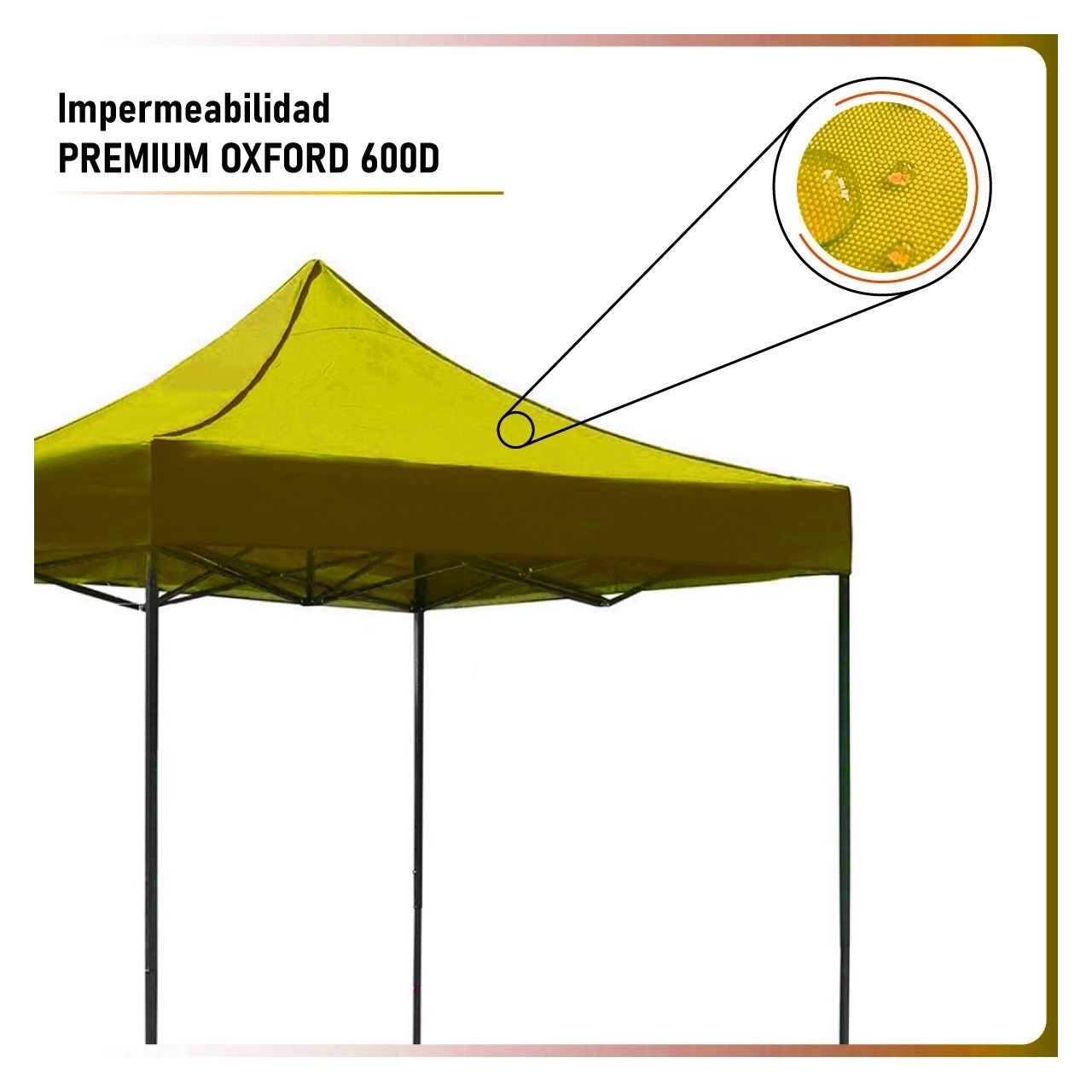 Foto 3 pulgar | Toldo Carpa 3x3 Jardimex Mkz-carpa3x3ama Amarilla