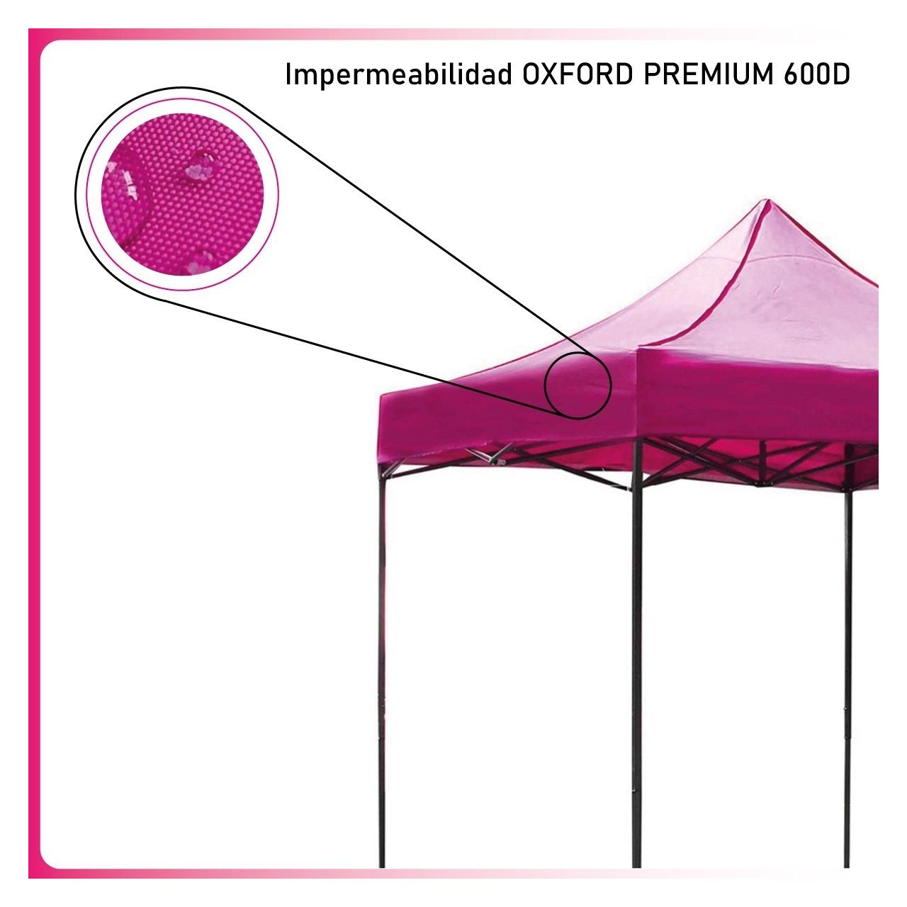 Foto 4 pulgar | Toldo Carpa 3x3 Jardimex Mkz-carpa3x3rosa Rosa