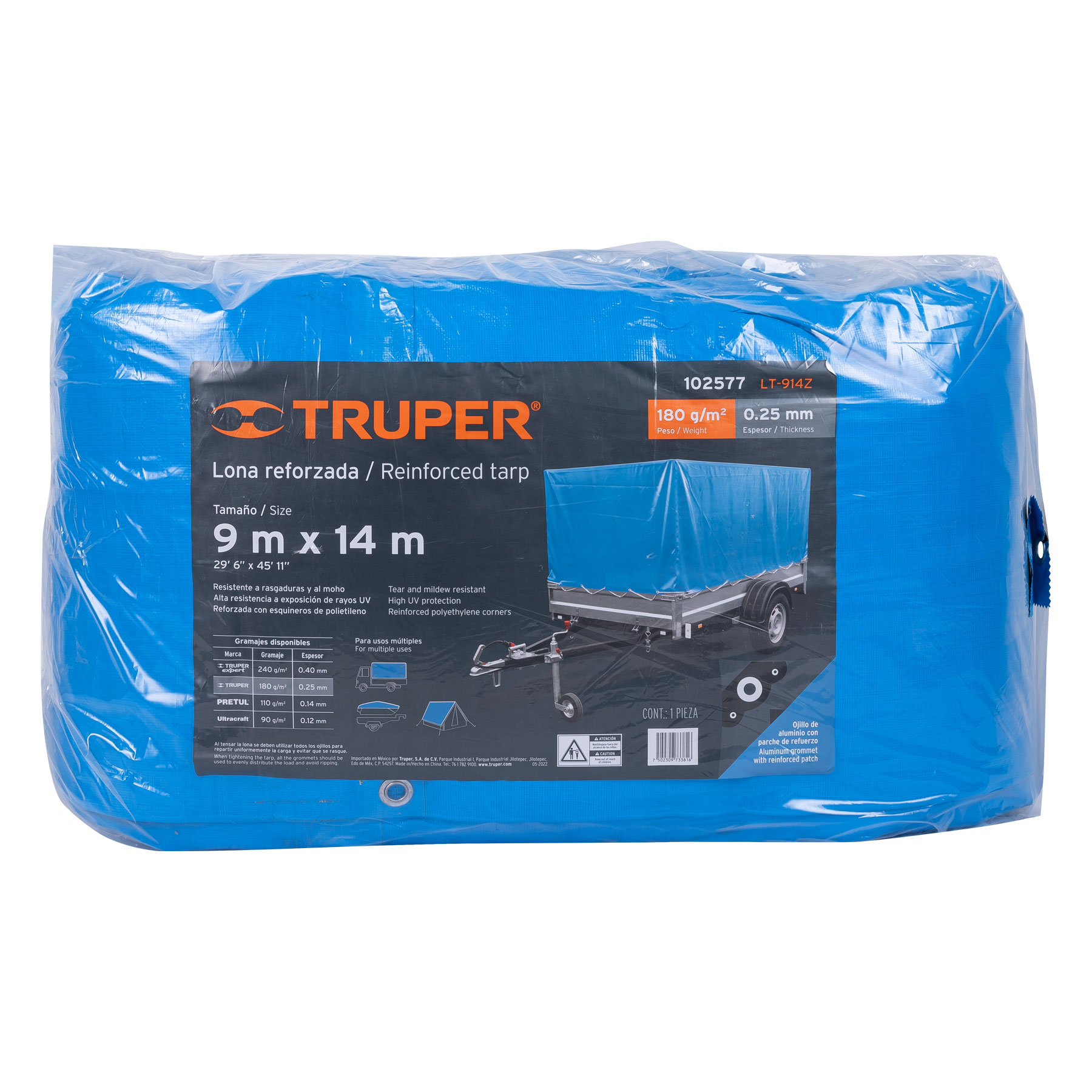 Foto 3 pulgar | Lona Truper LT-914Z color Azul Reforzada 9 x 14 m