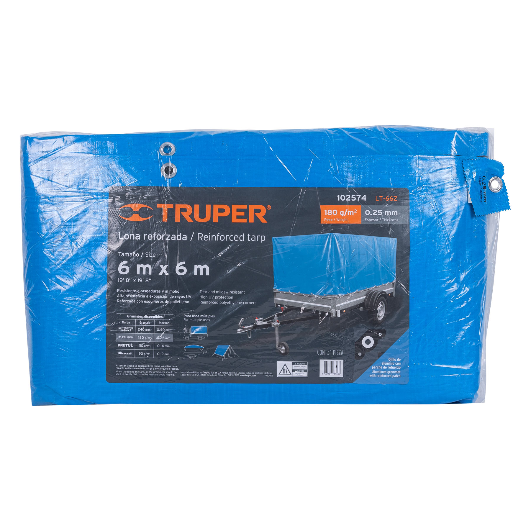 Foto 2 | Lona Truper LT-66Z 6 x 6 m color Azul