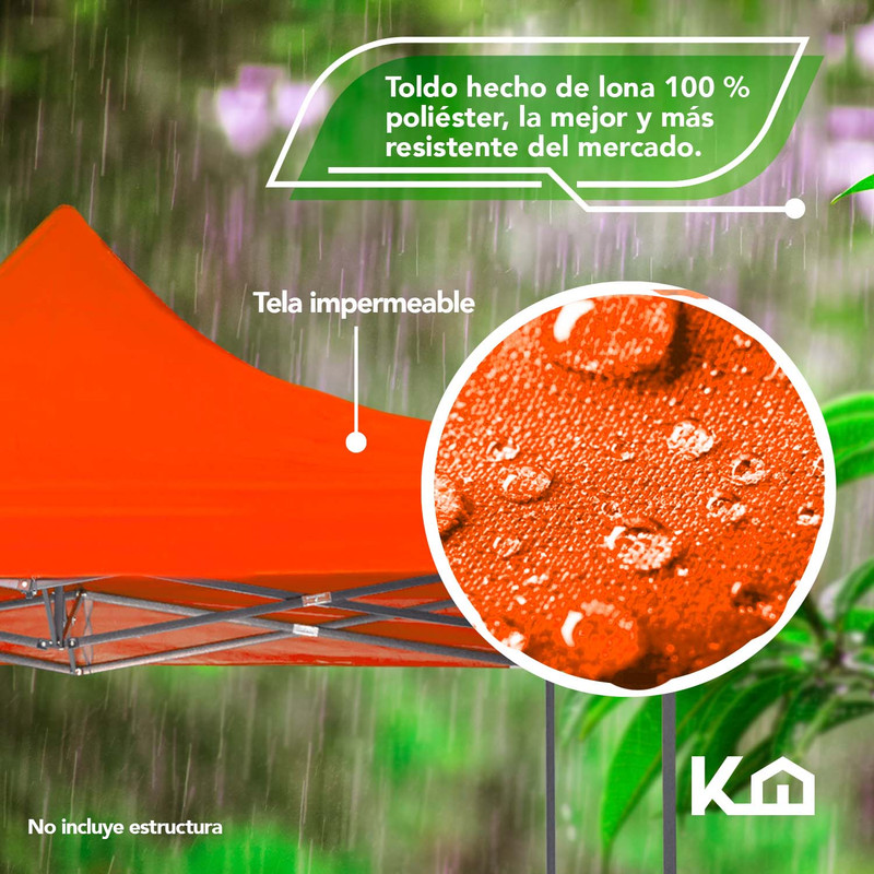 Foto 4 pulgar | Repuesto de Toldo KingsHouse 300508 color Naranja 2x2 Impermeable