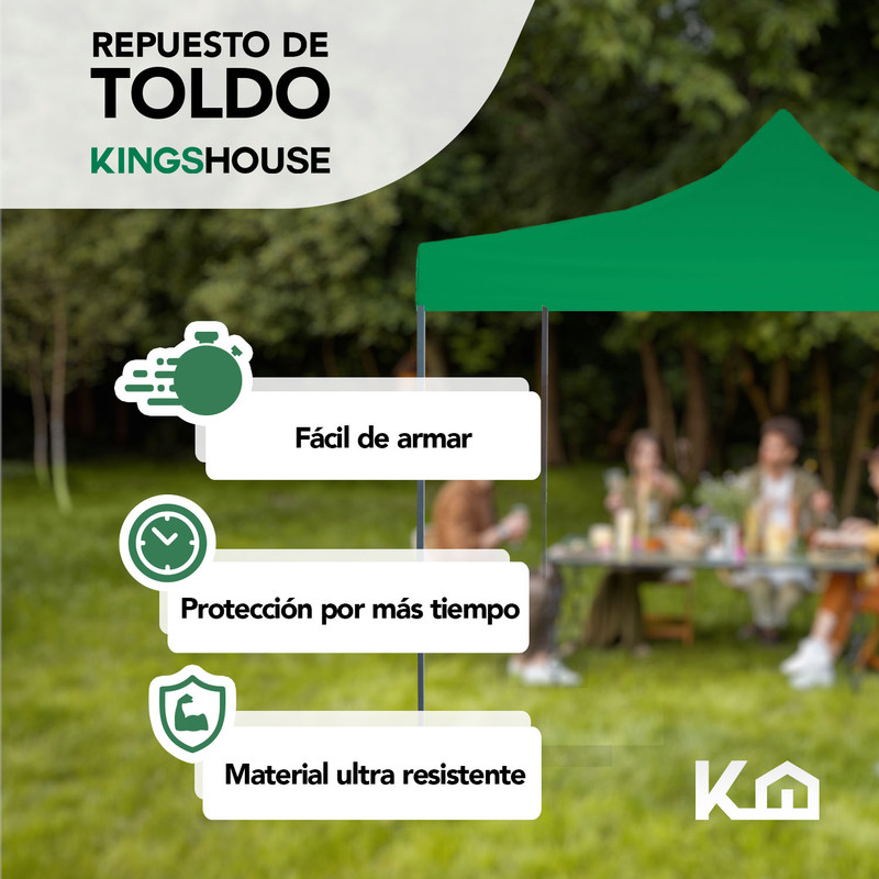 Foto 3 pulgar | Repuesto de Toldo KingsHouse 300506 color Verde 2x2