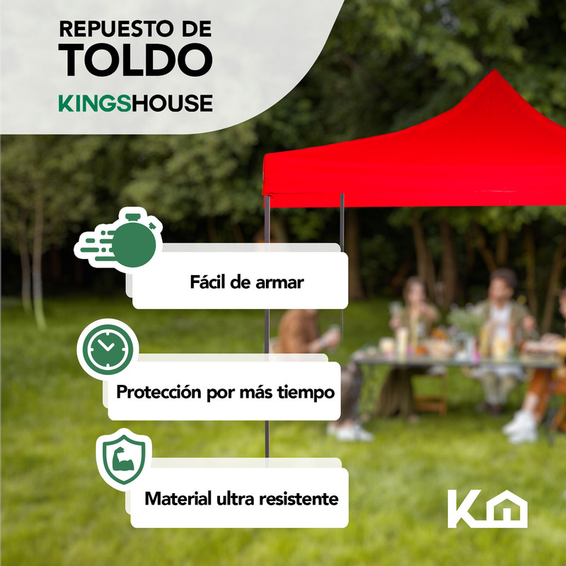 Foto 3 pulgar | Repuesto de Toldo KingsHouse 300505 color Rojo 2x2