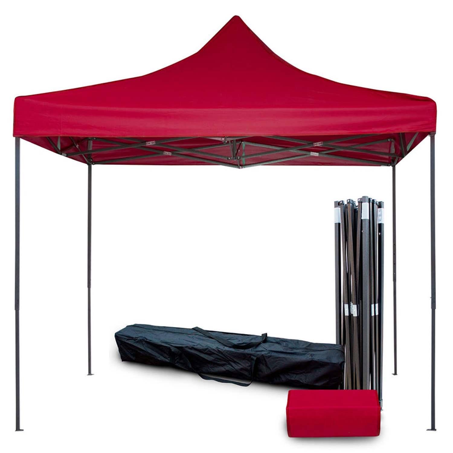 Toldo Carpa Plegable KingsHouse 300456 color Rojo Reforzado más Bolsa Transportadora Jardín