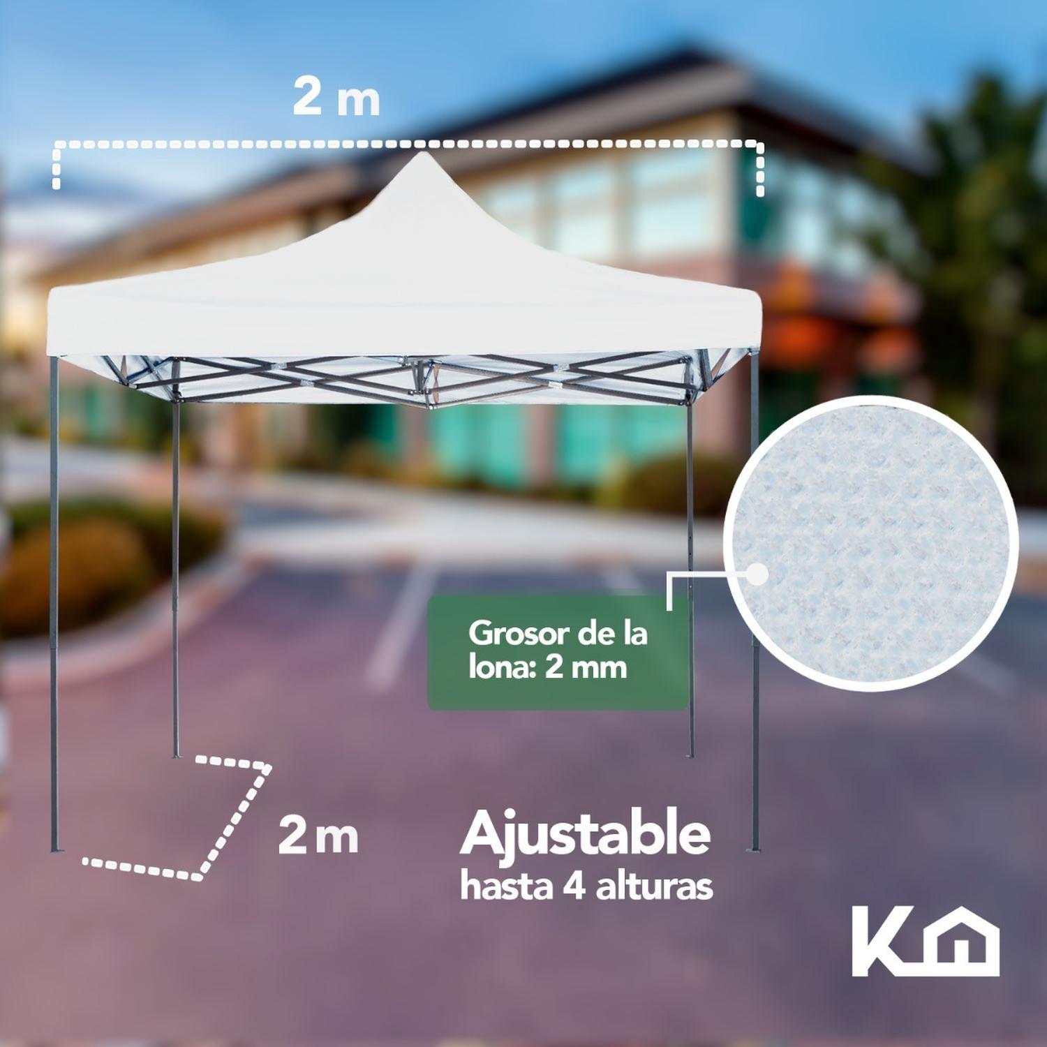 Foto 7 pulgar | Toldo Impermeable KingsHouse 2 x 2 m color Blanco con Bolsa