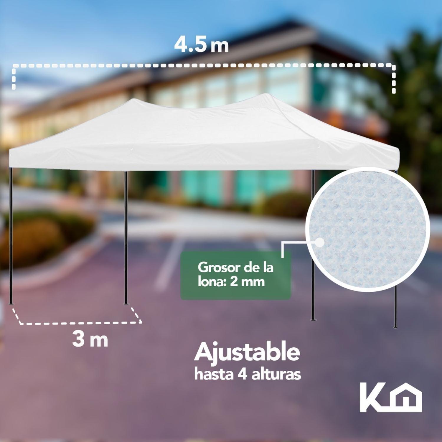 Foto 7 pulgar | Toldo Plegable KingsHouse 293418 color Blanco 3x4.5 m + Bolsa Transporte