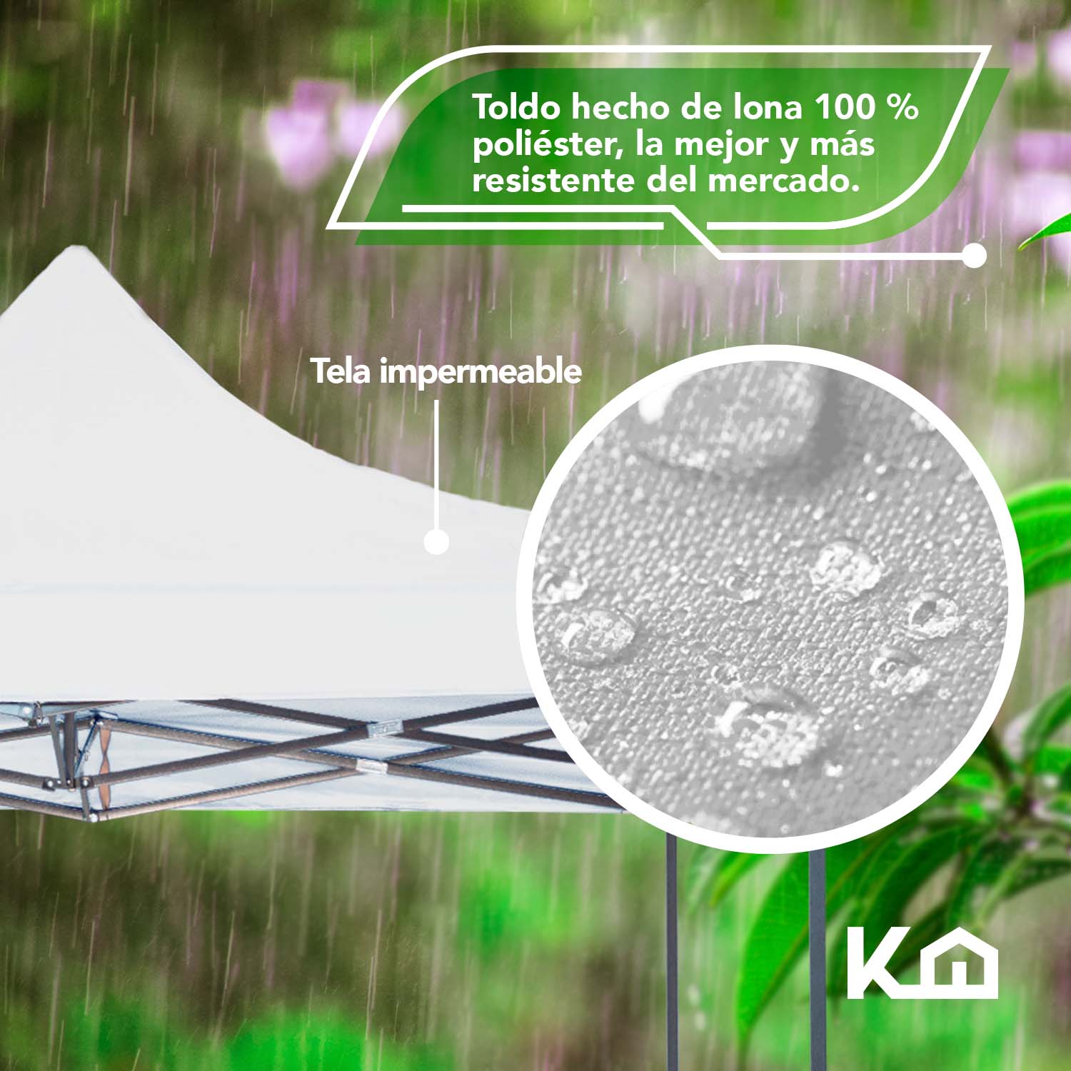 Foto 4 pulgar | Toldo Plegable KingsHouse 293413 color Blanco + Bolsa Transportadora