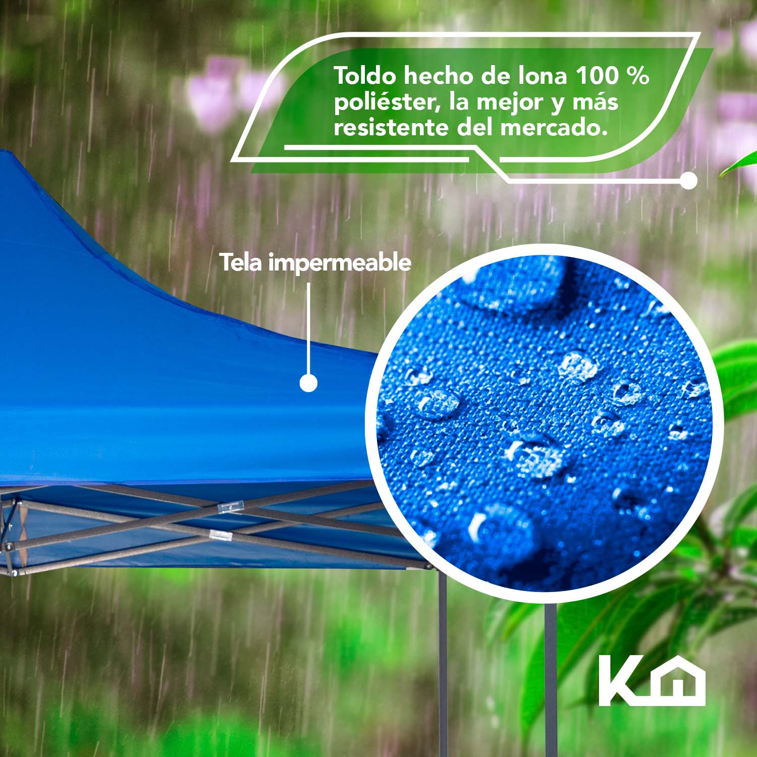 Foto 4 pulgar | Toldo Plegable KingsHouse 293421 color Azul 3x6 m