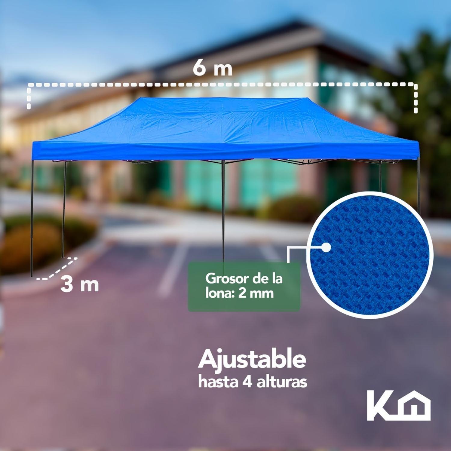 Foto 7 pulgar | Toldo Plegable KingsHouse 293421 color Azul 3x6 m