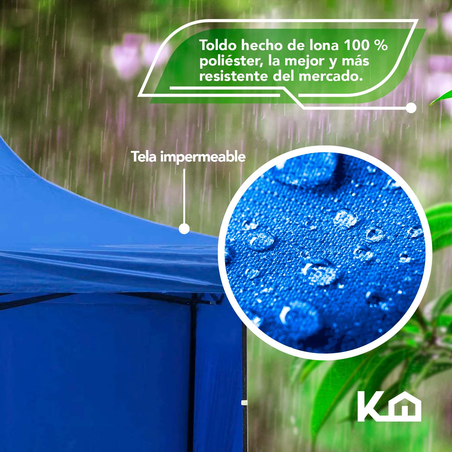 Foto 3 | Toldo Plegable KingsHouse 293406 color Azul 3x3 m