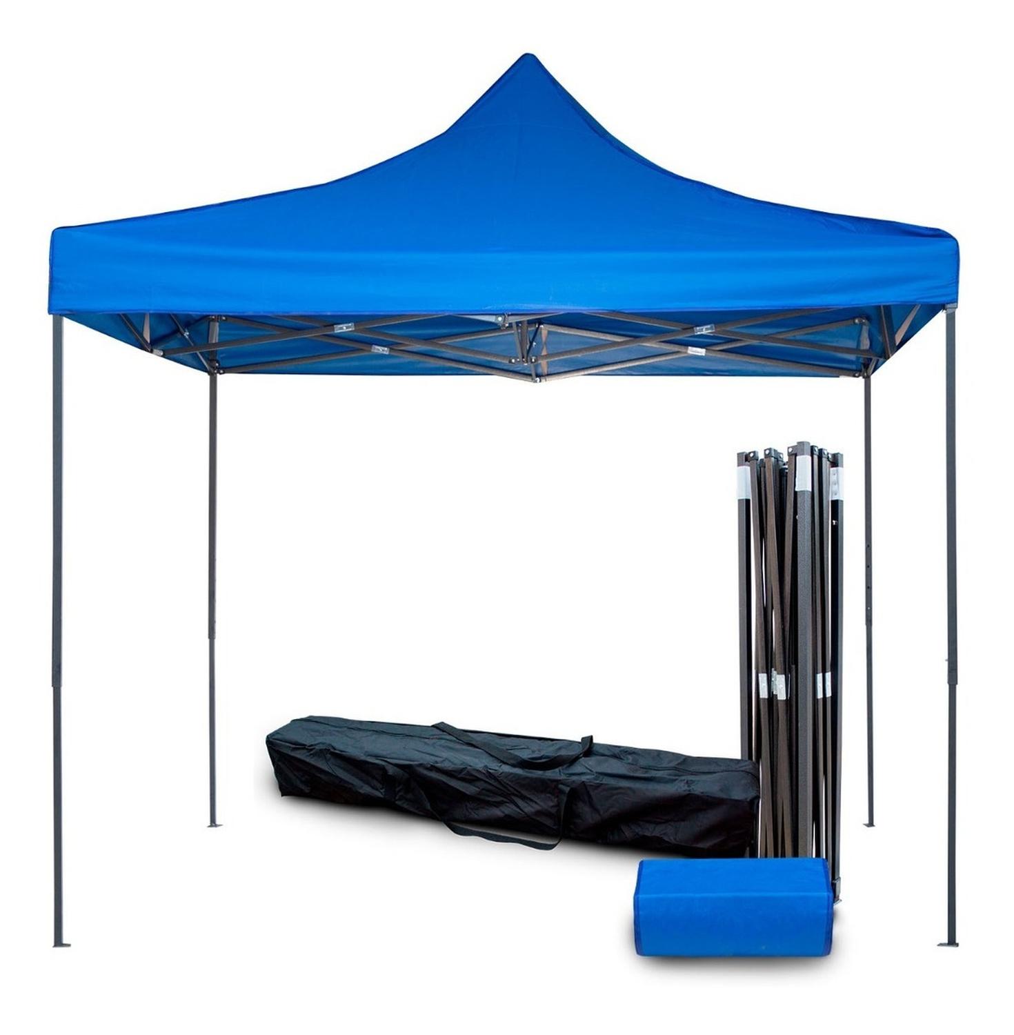 Foto 2 pulgar | Toldo Carpa Impermeable Plegable Acero 2x2 M Bolsa color Azul