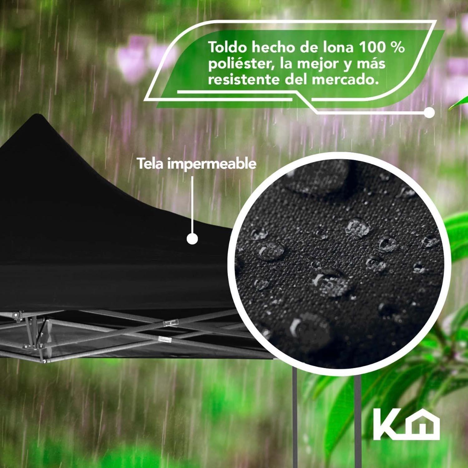 Foto 4 pulgar | Toldo Plegable KingsHouse 293414 color Negro 3x3 m + Bolsa Transportadora