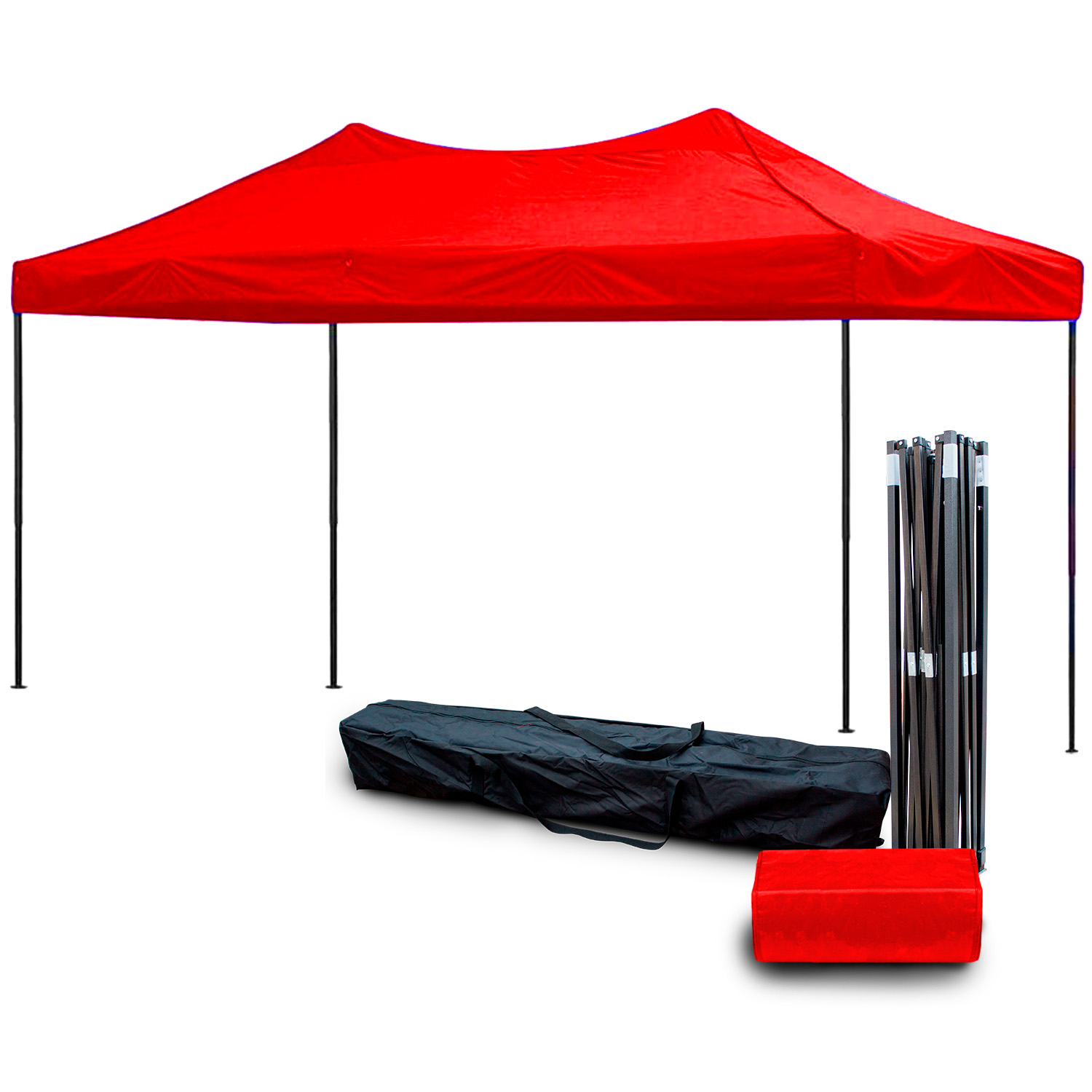 Foto 2 pulgar | Toldo Plegable KingsHouse 300125 color Rojo 3x4.5 m + Bolsa Transporte