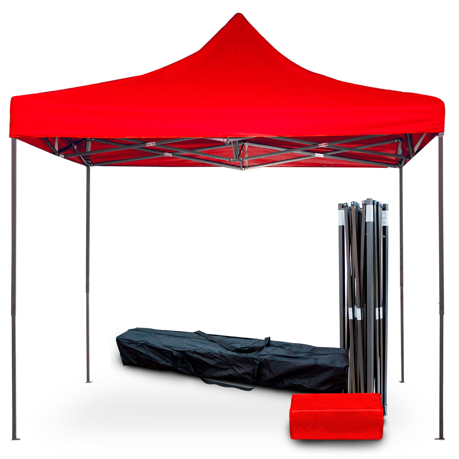 Foto 2 pulgar | Toldo Carpa Impermeable Plegable Acero KingsHouse 2x2 M Bolsa color Rojo