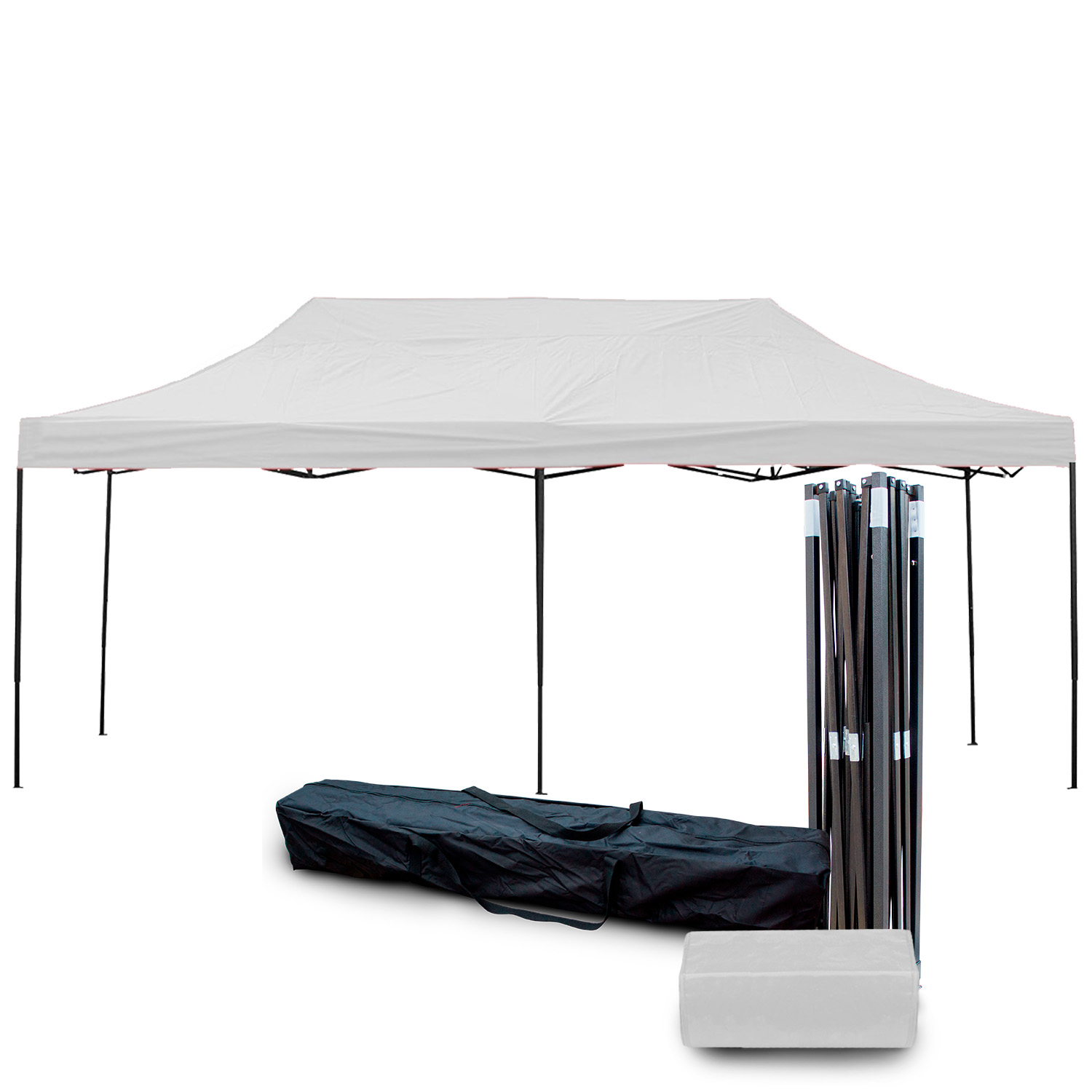 Toldo Plegable KingsHouse 293422 color Blanco 3x6 m