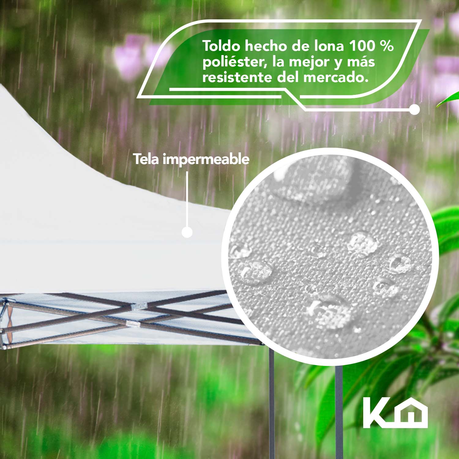 Foto 4 pulgar | Toldo Plegable KingsHouse 293422 color Blanco 3x6 m