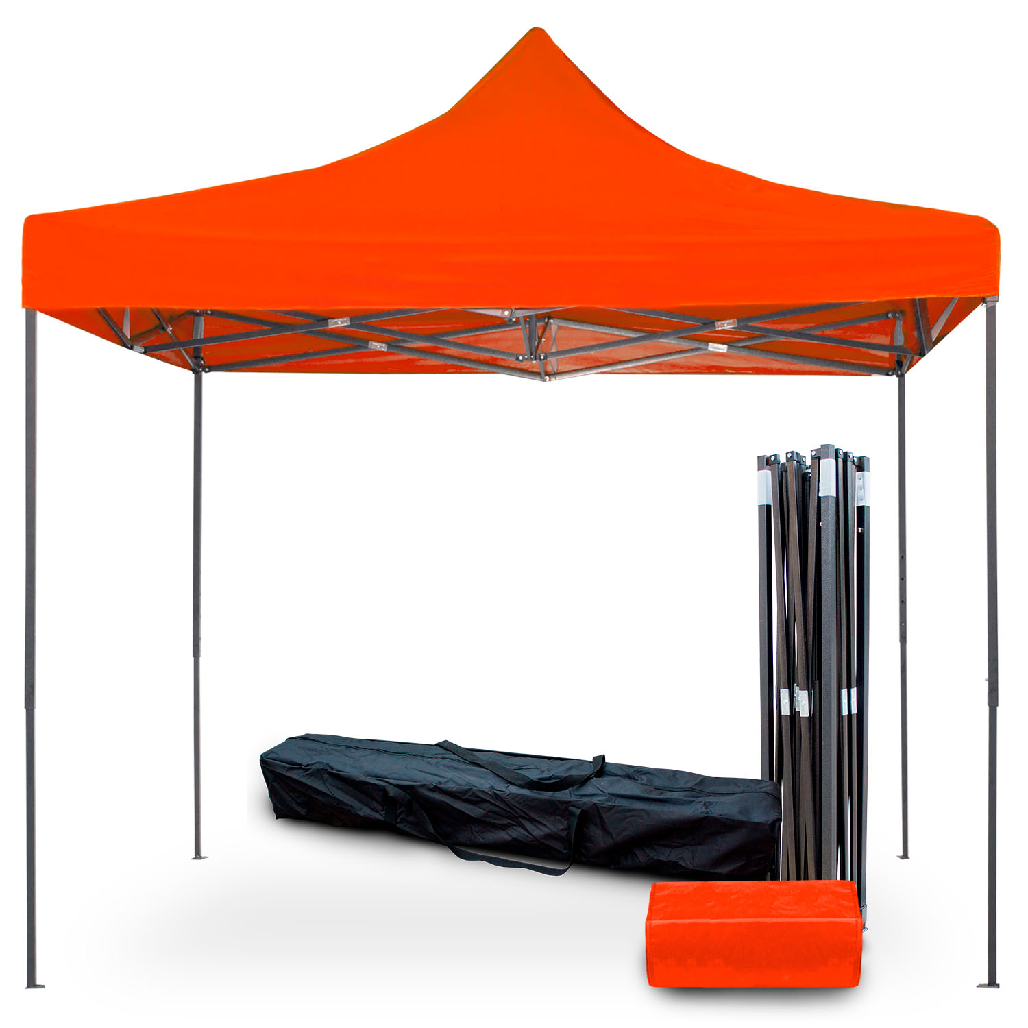 Toldo Carpa Plegable Reforzado + Bolsa Transportadora Jardín KingsHouse color Naranja