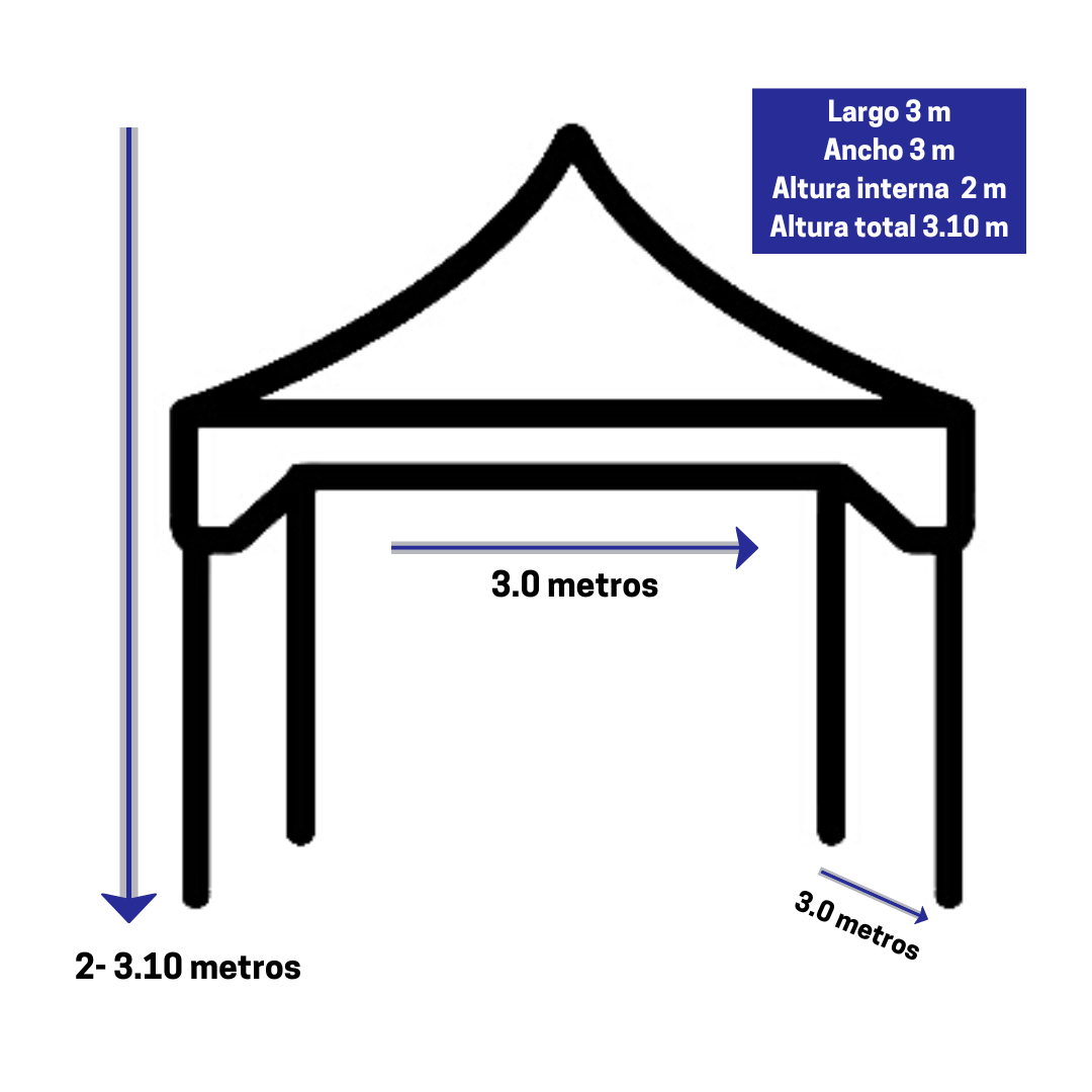 Foto 3 pulgar | Toldo Reforzado Ag innovaciones Tipo Carpa Plegable 3x3 color Azul