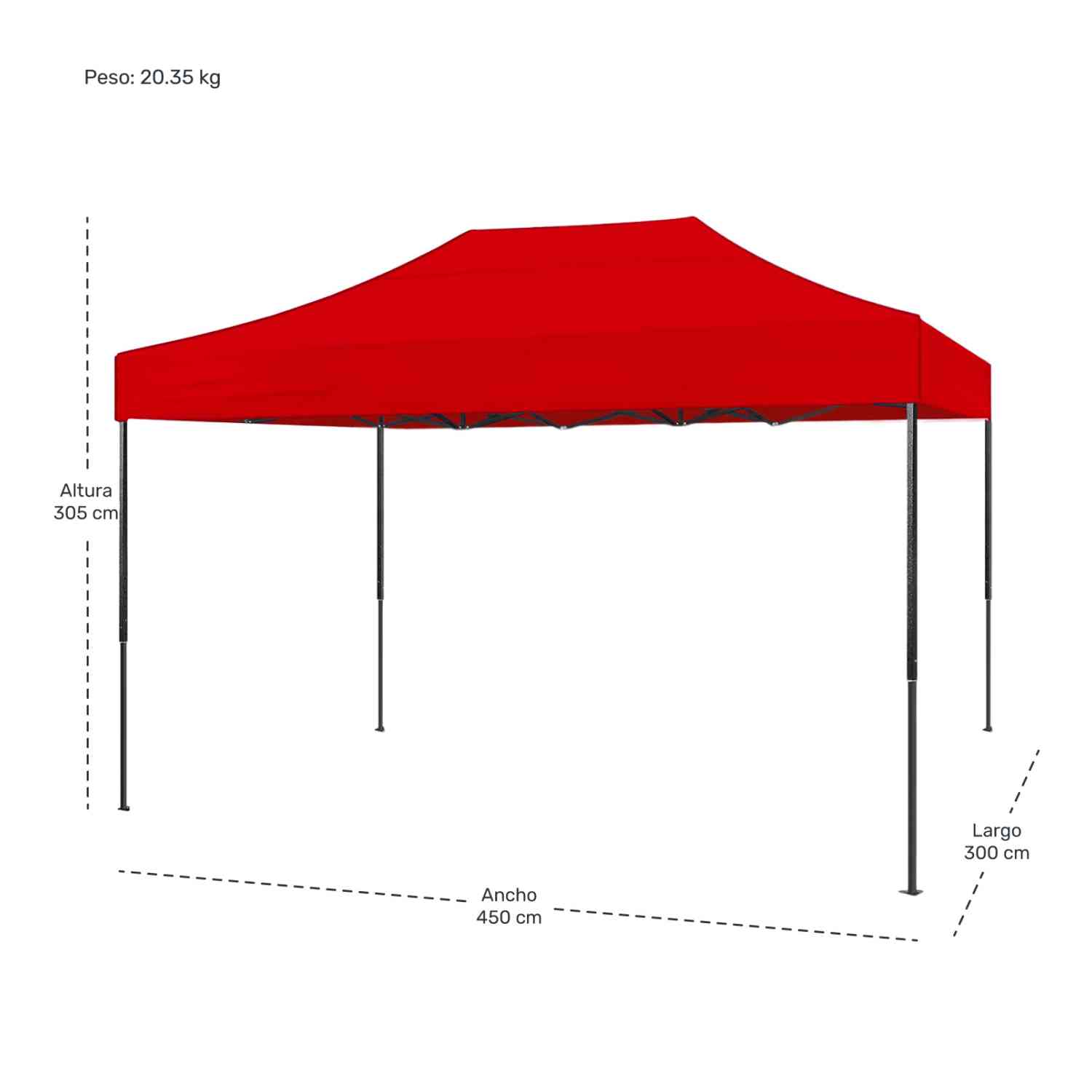 Foto 6 pulgar | Toldo Jardimex Impermeable color Rojo